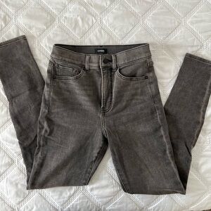 Express high rise grey skinny jeans
